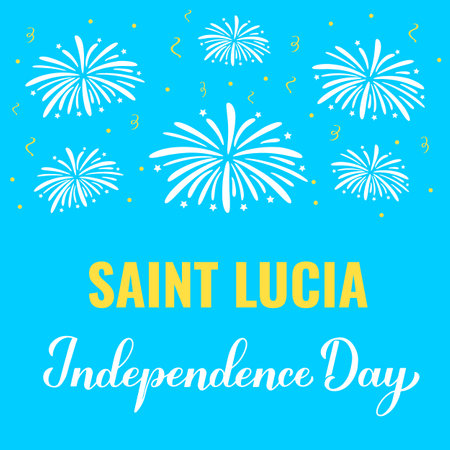 Saint Lucia Independence Day banner. National holiday celebrated on February 22. Vector template for typography poster, greeting card, flyer, etcのイラスト素材