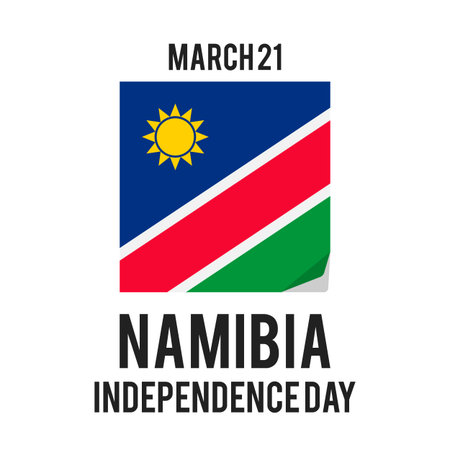 Namibia Independence Day typography poster. Namibian holiday celebrated on March 21. Vector template for greeting card, banner, flyer, etcのイラスト素材