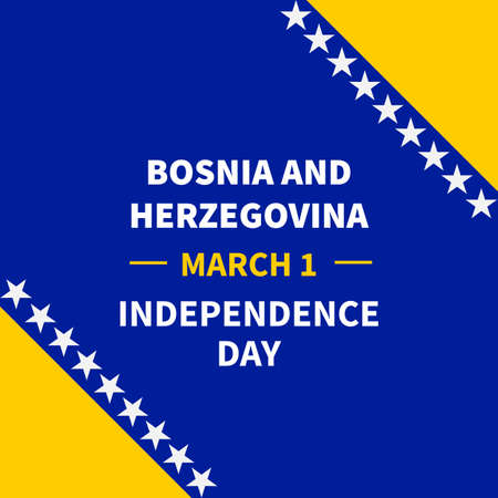 Bosnia and Herzegovina Independence Day typography poster. National holiday on March 1. Vector template for banner, flyer, sticker, postcard, etc.のイラスト素材