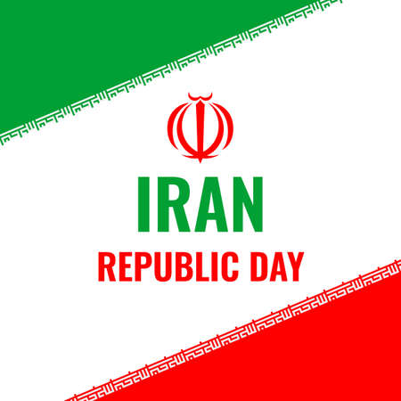 Iran Republic Day typography poster. Iranian national holiday. Vector template for banner, greeting card, flyer, etc.のイラスト素材