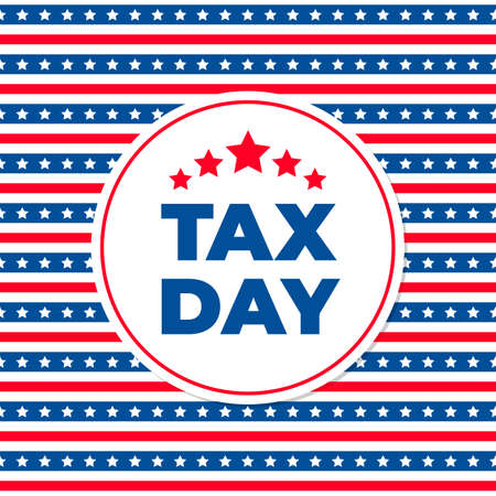 Tax Day vector banner. Reminder of the deadline for paying taxes in United Statesのイラスト素材