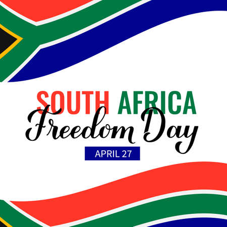 South Africa Freedom Day typography poster. National holiday celebrate on April 27. Vector template for banner, flyer, greeting card, postcard, etc.のイラスト素材