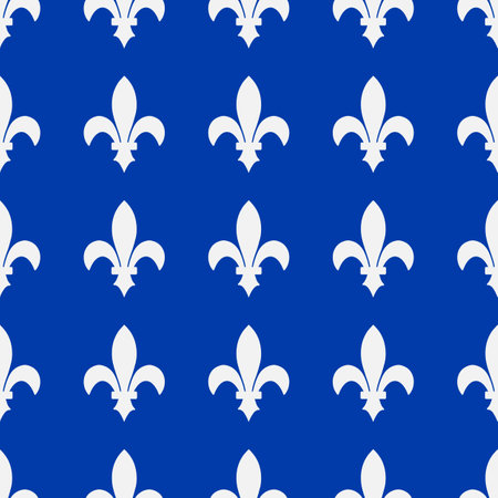 Royal lily seamless pattern. Canadian province of Quebec background. Fleur de lis Vector template for wrapping paper, wallpaper, fabric, etcのイラスト素材