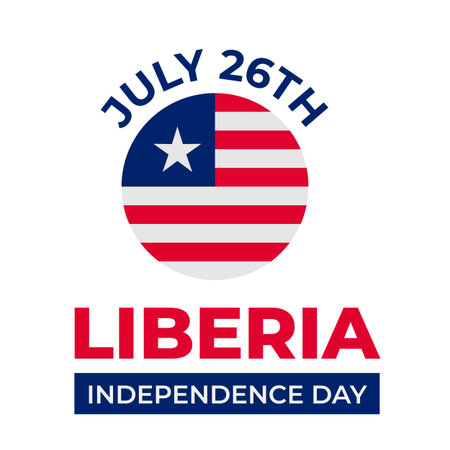 Liberia Independence Day typography poster. National holiday on July 26. Vector template for postcard, banner, flyer, etcのイラスト素材