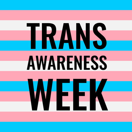 Trans Awareness Week typography poster. LGBT community event in November. Vector template for banners, signs, logo design, card, etc.のイラスト素材