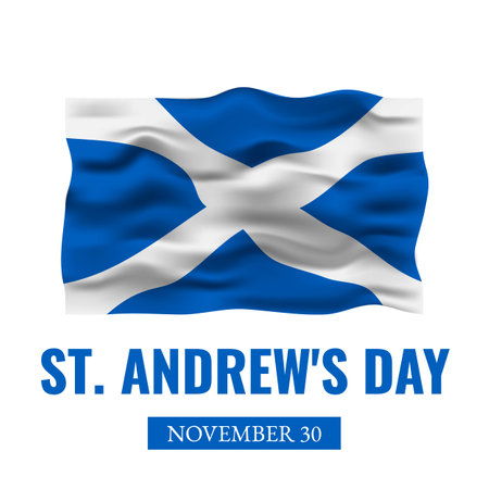 St. Andrew s Day typography poster. Scottish holiday on November 30. Vector template for banner, flyer, postcard, etcのイラスト素材