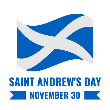 Saint Andrew s Day typography poster. Scottish holiday on November 30. Vector template for banner, flyer, postcard, etc.のイラスト素材