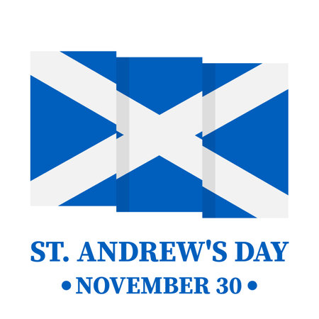 St. Andrews Day typography poster. Scottish holiday on November 30. Vector template for banner, flyer, postcard, etc.のイラスト素材