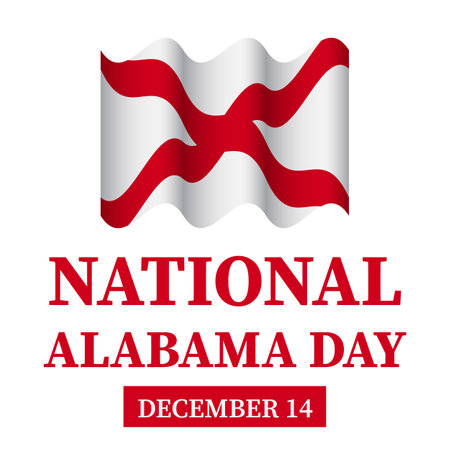 National Alabama Day typography poster. Holiday celebration on December 14. Vector template for banner, greeting card, flyer, etcのイラスト素材