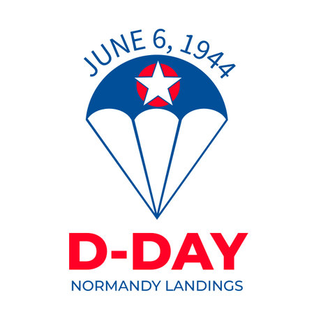 D Day typography poster. Vector template for banner, flyer, postcard, etc.のイラスト素材