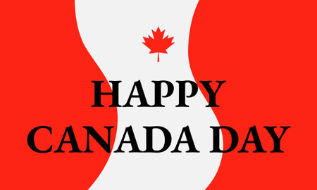 Canada day sign. Canadian holiday on July 1. Vector template for banner, typography poster, greeting card, flyer, etc.のイラスト素材