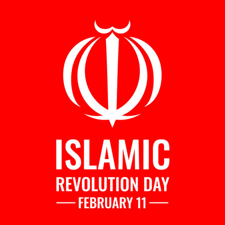 Iran Islamic Revolution Day typography poster. Iranian National holiday on February 11. Vector template for banner, flyer, etcのイラスト素材