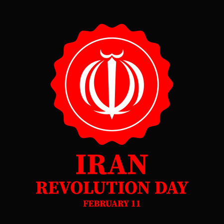 Iran Islamic Revolution Day banner. Iranian National holiday on February 11. Vector template for typography poster, flyer, etc.のイラスト素材
