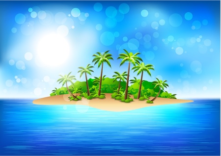 tropical island のイラスト素材