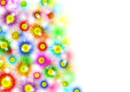colorful background with flowers and place for textのイラスト素材