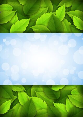 background with leaves and place for text のイラスト素材