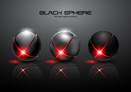 futuristic black sphere のイラスト素材