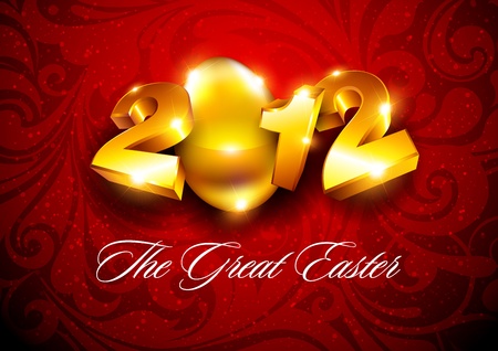 Easter background with golden eggのイラスト素材