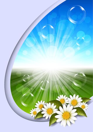 abstract background with flowersのイラスト素材