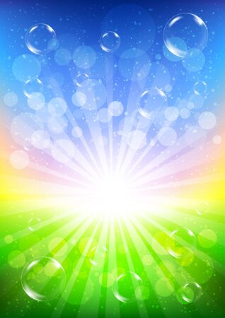 abstract background green, light and sunny , vector のイラスト素材