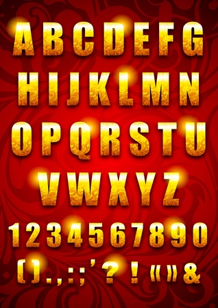 Gold lettersのイラスト素材