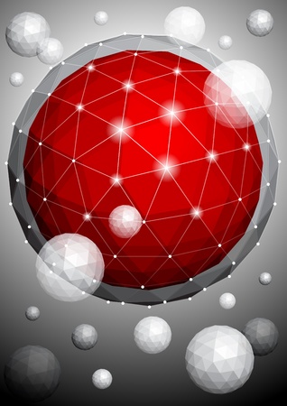 Background with polygonal sphereのイラスト素材