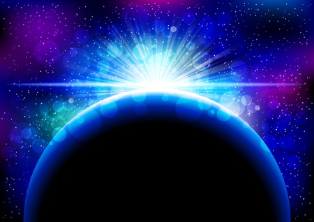 Cosmic background with planetのイラスト素材