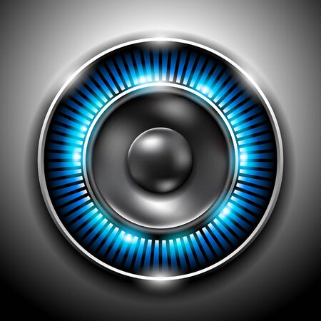 Speaker with blue glowのイラスト素材