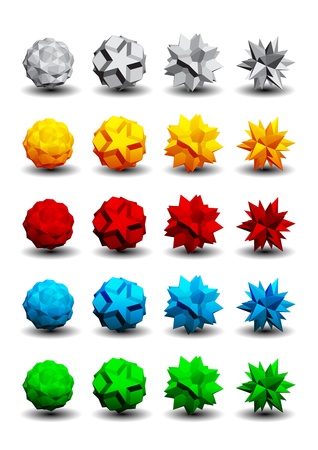 3D logos setのイラスト素材