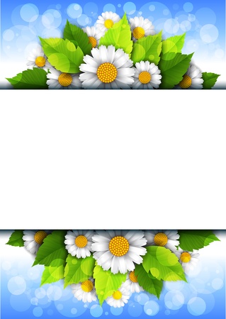 background with flowers and place for textのイラスト素材