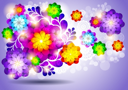 Abstract background with flowersのイラスト素材