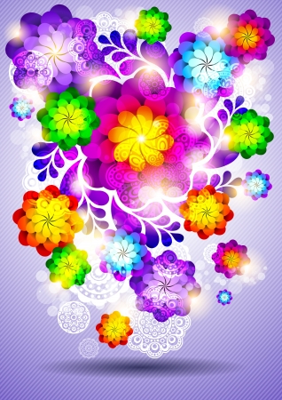 Abstract background with flowersのイラスト素材