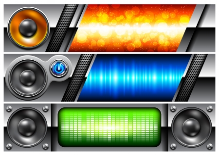 banner with speakersのイラスト素材