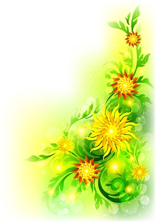 Abstract background with flowersのイラスト素材