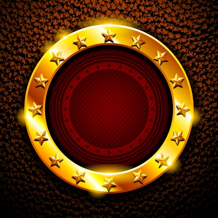 Gold frame with starsのイラスト素材