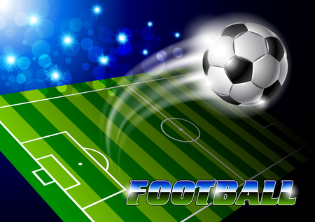 Stadium with soccer ballのイラスト素材