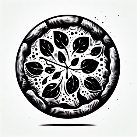 Pizza on a white background. Vector illustration. Eps 10.の素材