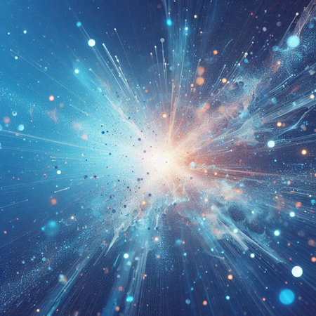 Abstract space background with stars and nebula. 3D illustration.の素材