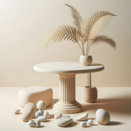 Minimalistic abstract scene with geometrical forms. 3d renderの素材