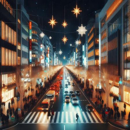 Traffic in the city at night. Urban scene. 3d renderingの素材