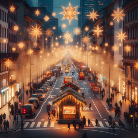christmas in the city of london, beautiful photo digital pictureの素材