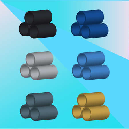 3D images of pipes vector illustration.のイラスト素材