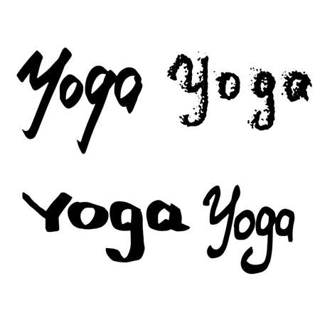 handlettering yoga whith different stylesのイラスト素材