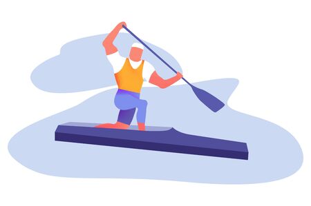 Water Sports, Active Recreation Flat Vector Concepts Isolated on Whiteのイラスト素材