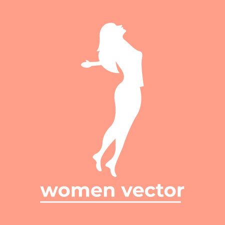 Vector illustration. Silhouette of a beautiful woman in a business suit.のイラスト素材
