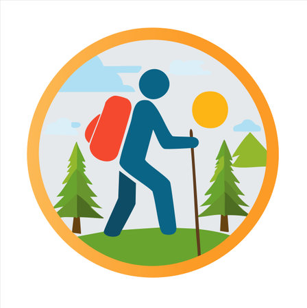 Hiking design over white background, vector illustration. Vector illustration.のイラスト素材