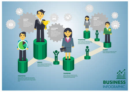 business board game concept infographic step to successfulのイラスト素材