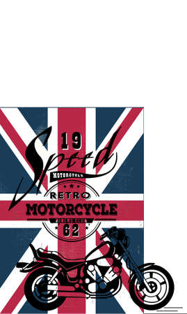 motorcycle show banner design on flag backgroundのイラスト素材