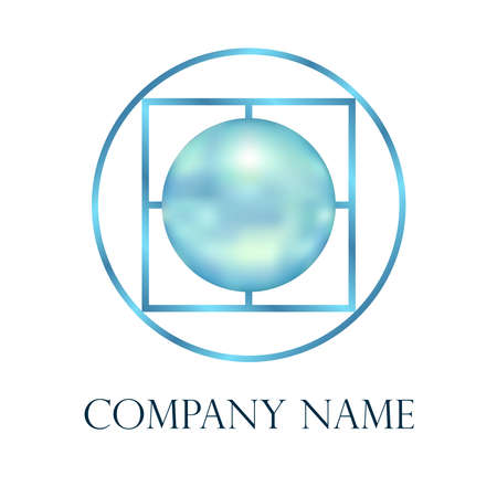 Blue pearl logo vector.のイラスト素材