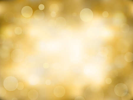Gold abstract bokeh background. Autumnal blurred backdrop design with lights. Vector eps 10.のイラスト素材